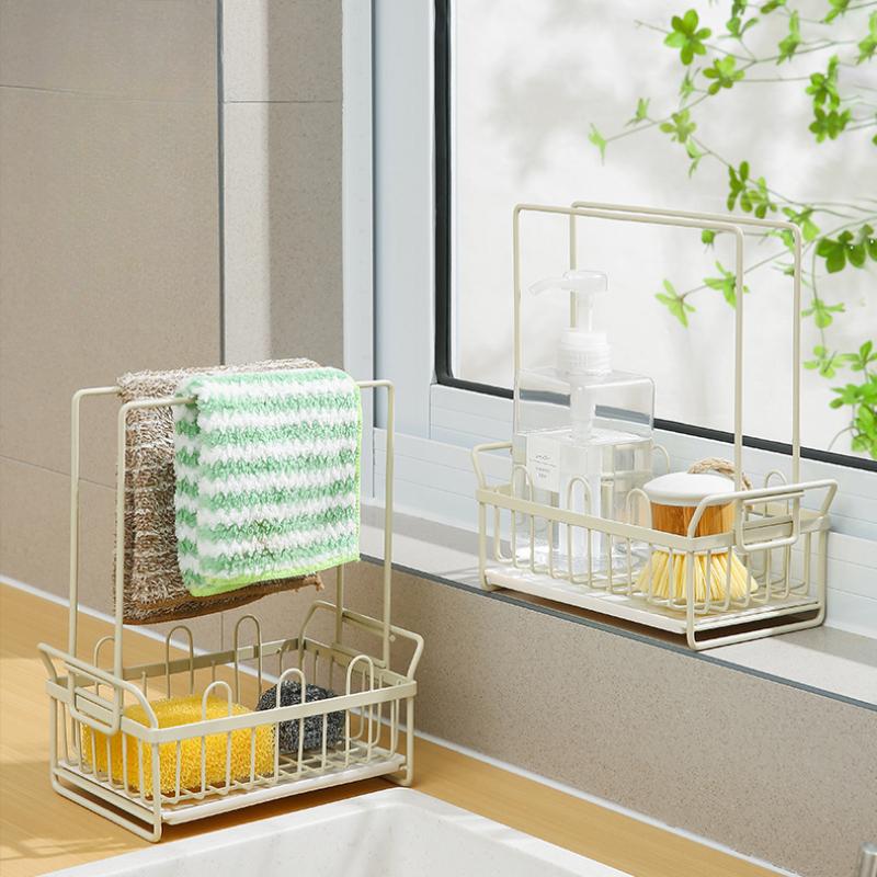 Suport creativ multifuncțional din pânză de burete pentru scurgere, suport pentru detergent de vase, organizator de uz casnic