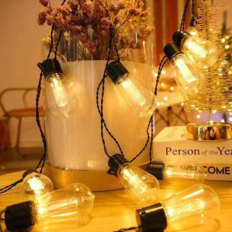 Outdoor Solar String Lights LED IP65 Waterproof Edison Bulb Retro Vintage Christmas Garland Garden Party Decoration Fairy Lamp