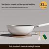 Titanium Ceramic Flat-Bottomed Non-Stick Stir-Fry Pan, Milk White, Wear-Resistant and Scratch-Resistant for Kitchen Use
