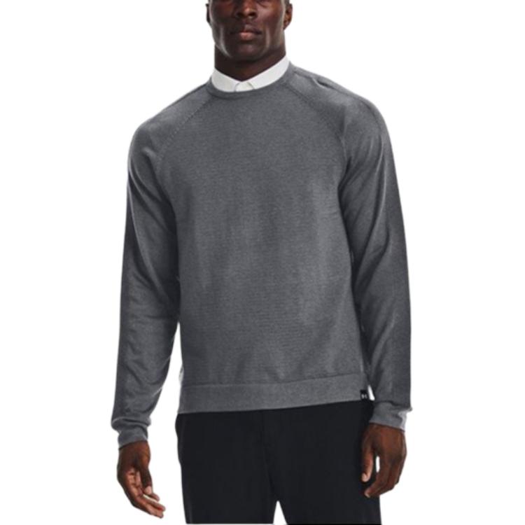 Under Armour Intelliknit Solid Color Crewneck Sweater Men sweater Peach Gray 1373684-012