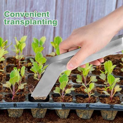 Stainless Steel Seedling Transplant Tongs Anti-Rust Easy Using Transplant Clamp For Soils Loosening