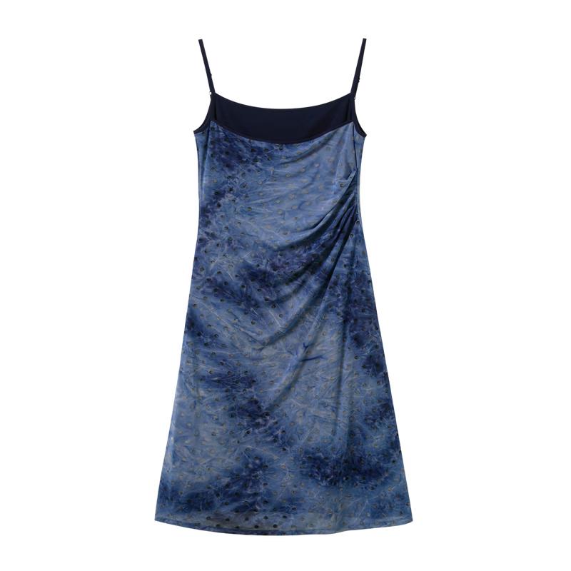 Sancai Women s Polka Dot Mesh Strappy Maxi Dress S