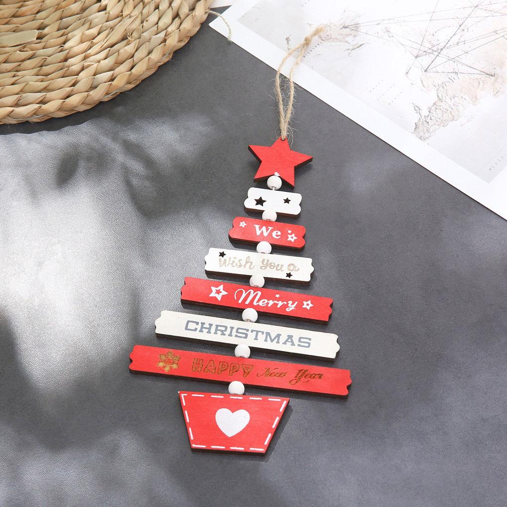 Christmas Letters Decorative Ornaments Christmas Tree Pendants Wooden