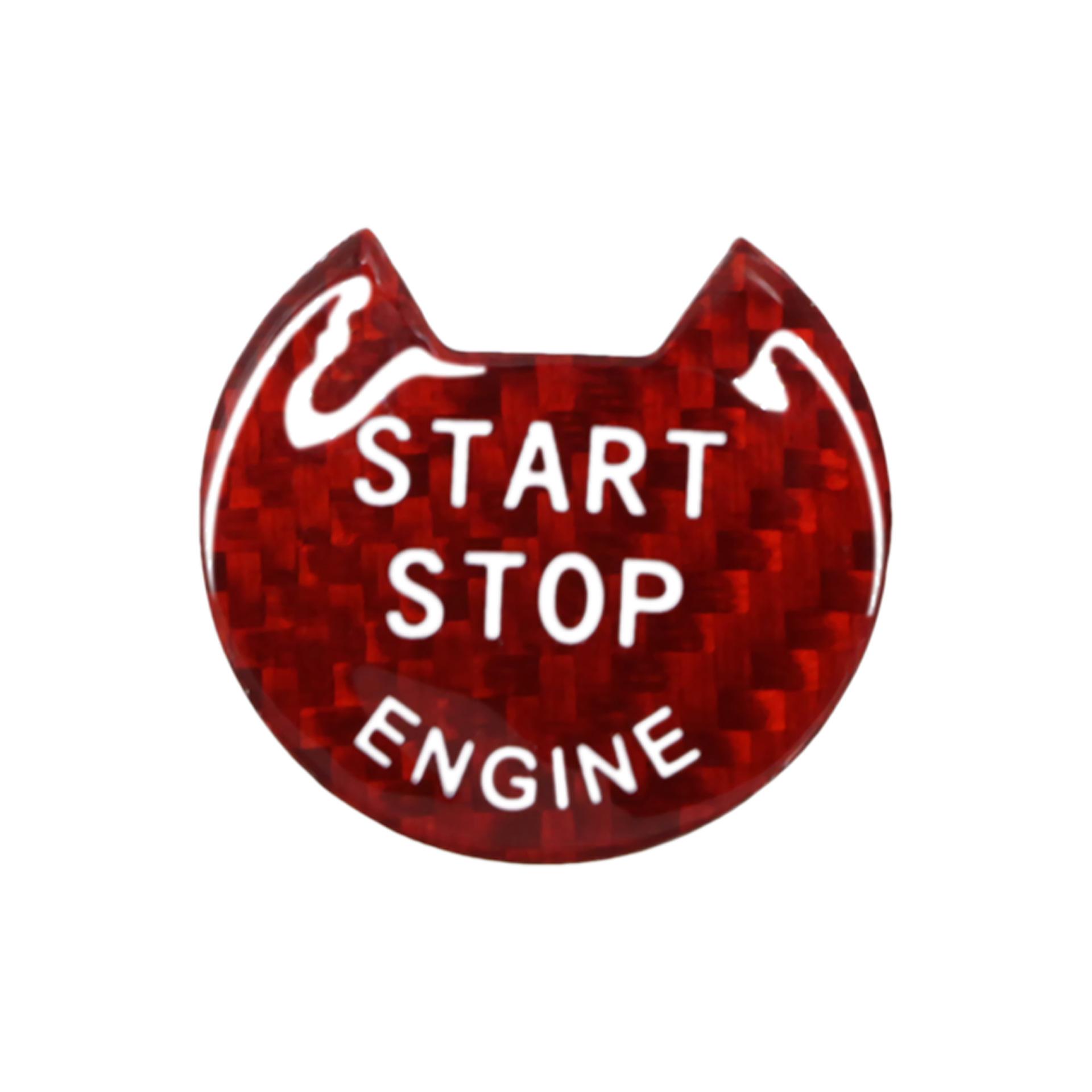 

Наклейки для салона автомобиля Кнопка запуска и остановки двигателя Накладка на крышку Аксессуары Наклейки для Infiniti Q50 Q60 2017-2019 Carcon Fiber красный