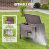 Outdoor Cat House Wooden Feral Cat Shelter with Roof & PVC Door Flaps