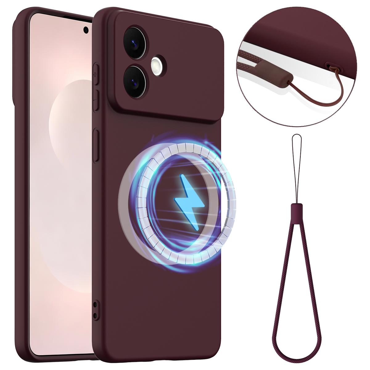 For Samsung Galaxy S26 Edge Magnetic Case Anti-Drop Liquid Silicone Phone Cover