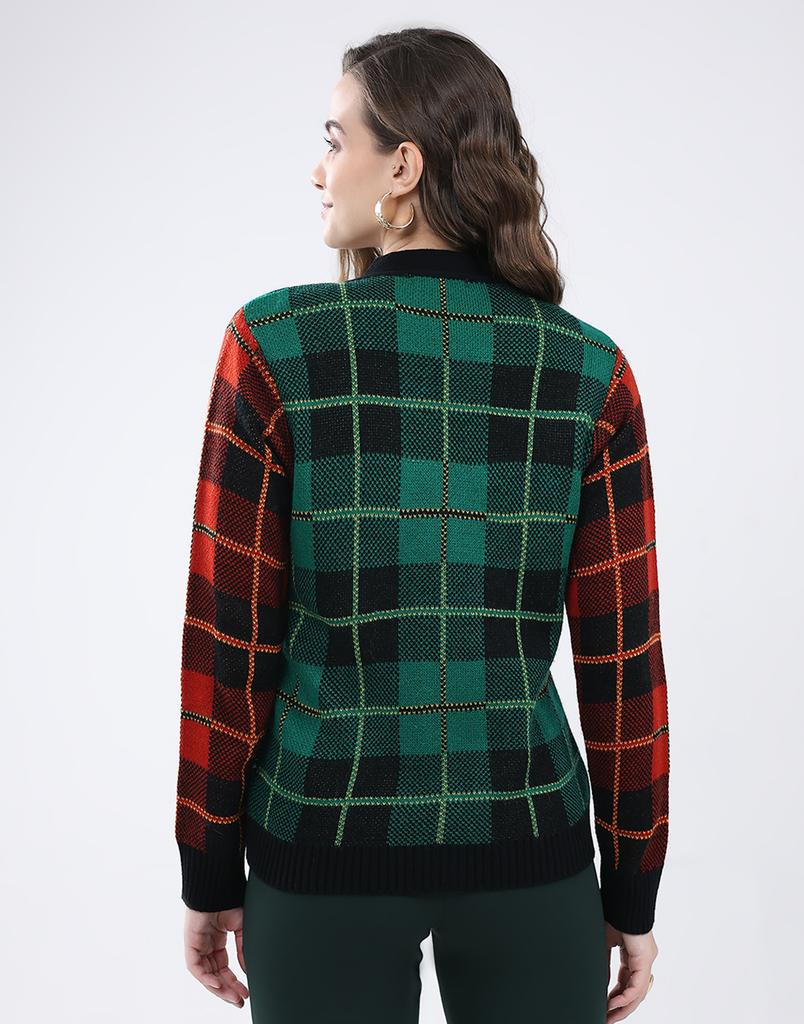 MONTE CARLO Women's V Neck Full Sleeve Cardigan