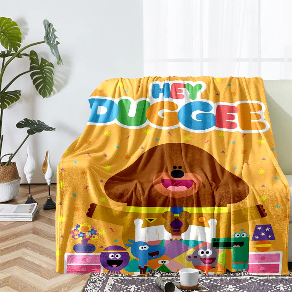 Hey Duggee Theme Printed Blanket - Perfect for Couch, Bed, Travel & Outdoor Use | Machine Washable, Cozy & Durable.