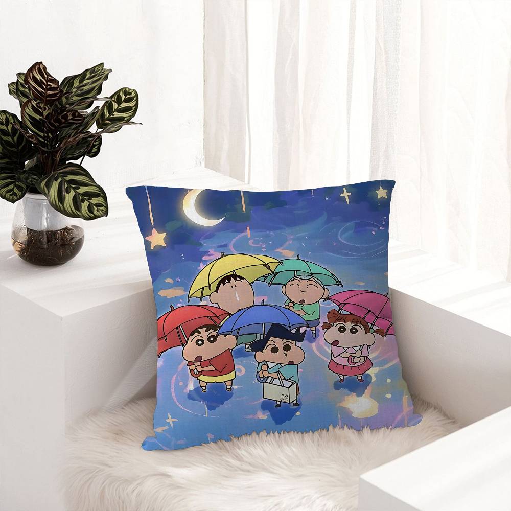C-Crayon Anime S-ShinChans Maple Design Cushion Cover Happy Autumn Harvest Decor Holiday Decorati Pillow Cover