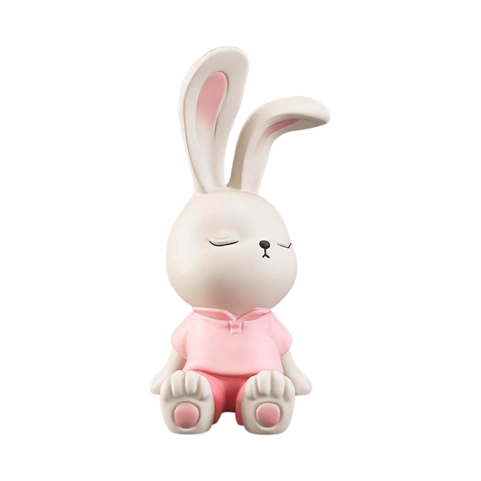 

Cute Bunny Desktop Stand Ornament, Made Of Resin, Can Be Used As A Home Decoration, Desktop Phone/ Stand, Or Birthday And Holiday Gift. One Size