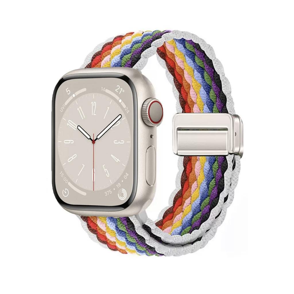 Cinturino in Tessuto di Nylon Multicolore per Apple Watch 46mm 42mm 44mm 40mm 45mm 49mm 41mm iWatch Serie Ultra 3 SE 3 11 10 9 8 7 6