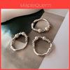 Stilvoller verstellbarer offener Ring mit Naturperle und einzigartigem geometrischem Design für Damen