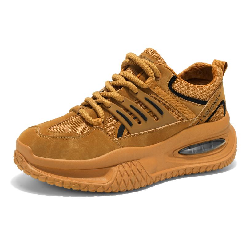 Tênis Esportivos Masculinos Casual Estilo de Rua Plataforma Tênis Estudantes Tamanho Grande Preto Tênis de Skate Aumento de Altura
