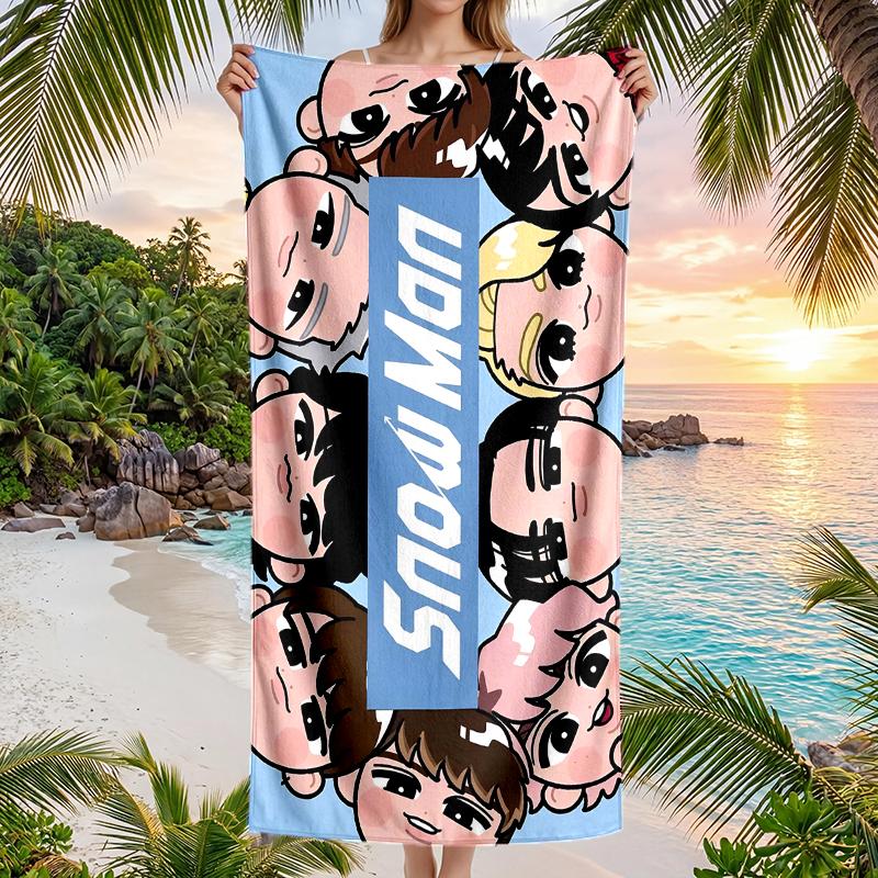 Snowman Band Fashion Beach Towel: Ideal for Summer Adventures Soft, absorbent and quick drying suitable for swimming and bathing