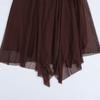2025 Spring Pleated Tulle Stand Collar Midi Dress for Women - European and American Style