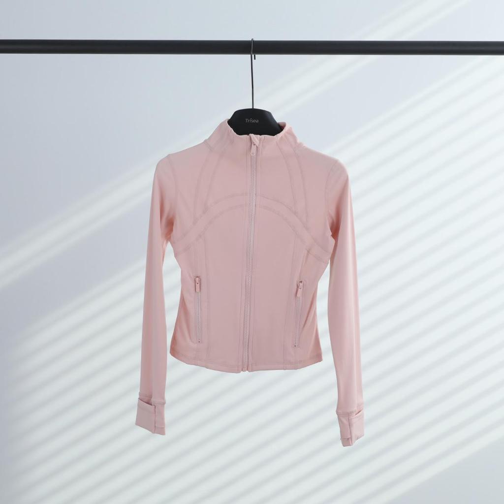 LULULACIE Women's Slim Fit Long Sleeve Sport Jacket with Stand-up Collar for Running and Yoga