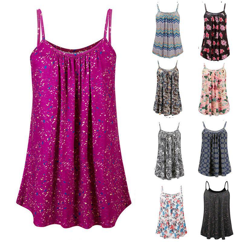 Elegant Women's Summer Strappy Tops Cami Dress In Floral Print For Beach Outings