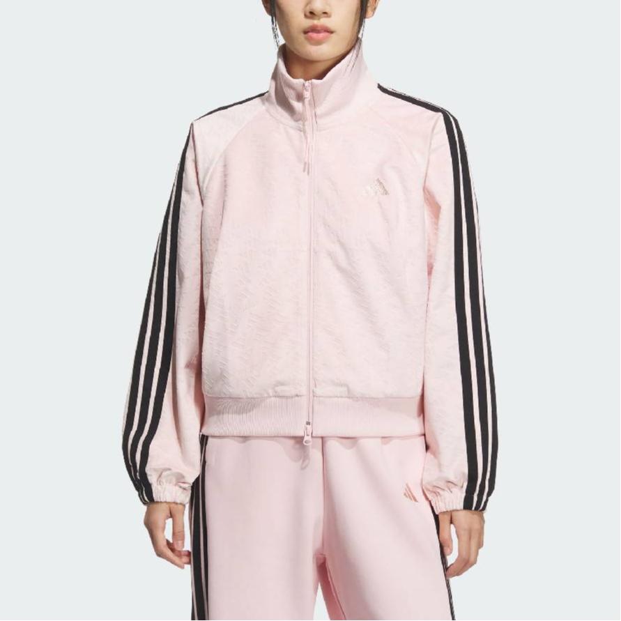 Adidas FW25 Story Velvet Logo Three Stripes Sports Casual Short Sleeve Jacket Women Jacket KC0174
