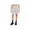 Solid Color Elastic Waist Mid Rise Straight Leg Shorts Kids Shorts Academy-Gray FZ4903-009