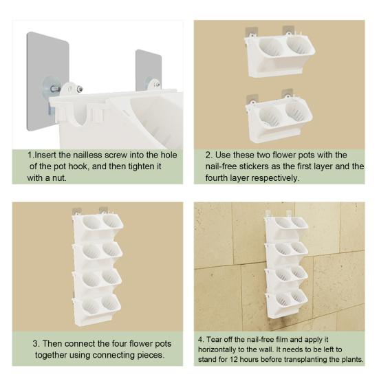 Vertikaler Garten Pflanzgefäß Hängendes Pflanzgefäß Kasten Gemüse Anzuchtkasten für Zimmerpflanzen Büro Wohnkultur