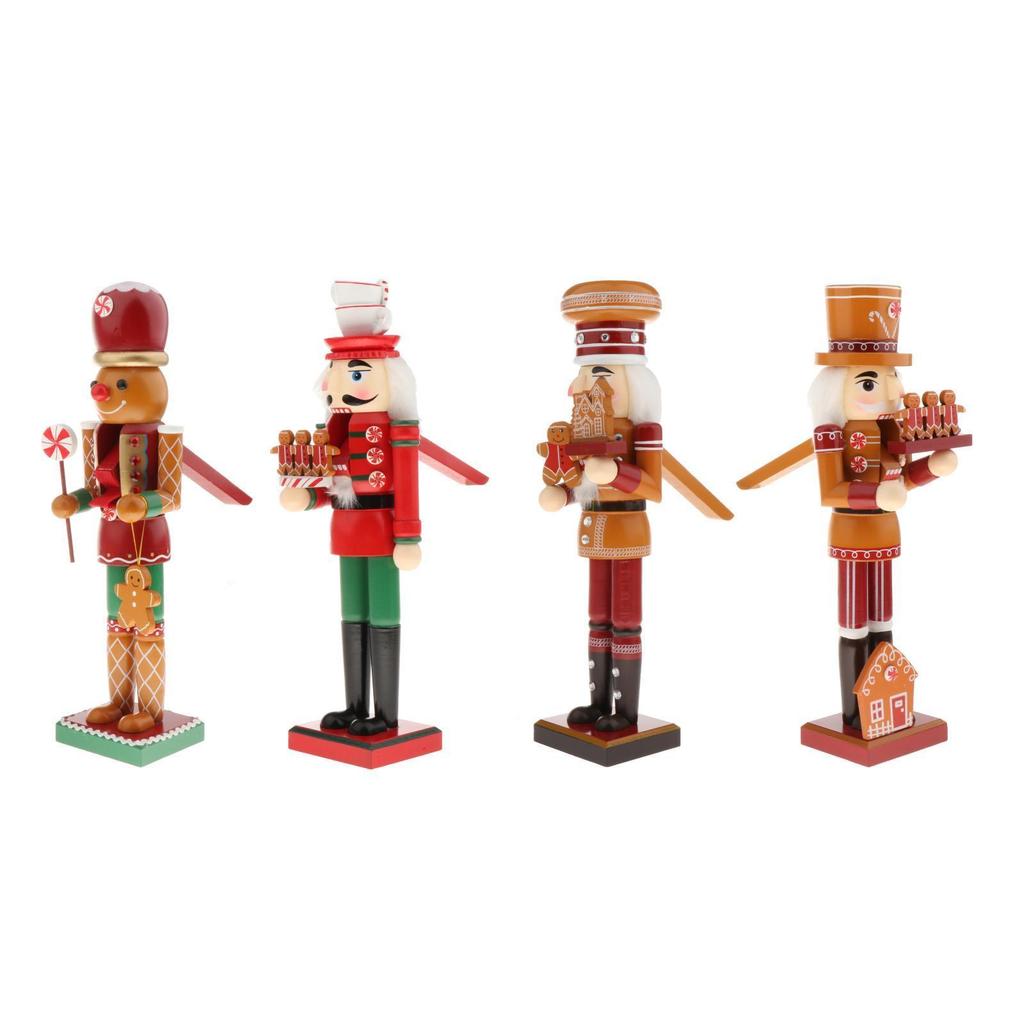 Wooden Nutcracker Soldier Figurines Ornaments 36CM Nutcracker Puppet Dolls Desktop Crafts Kids Gifts Christmas Decorations