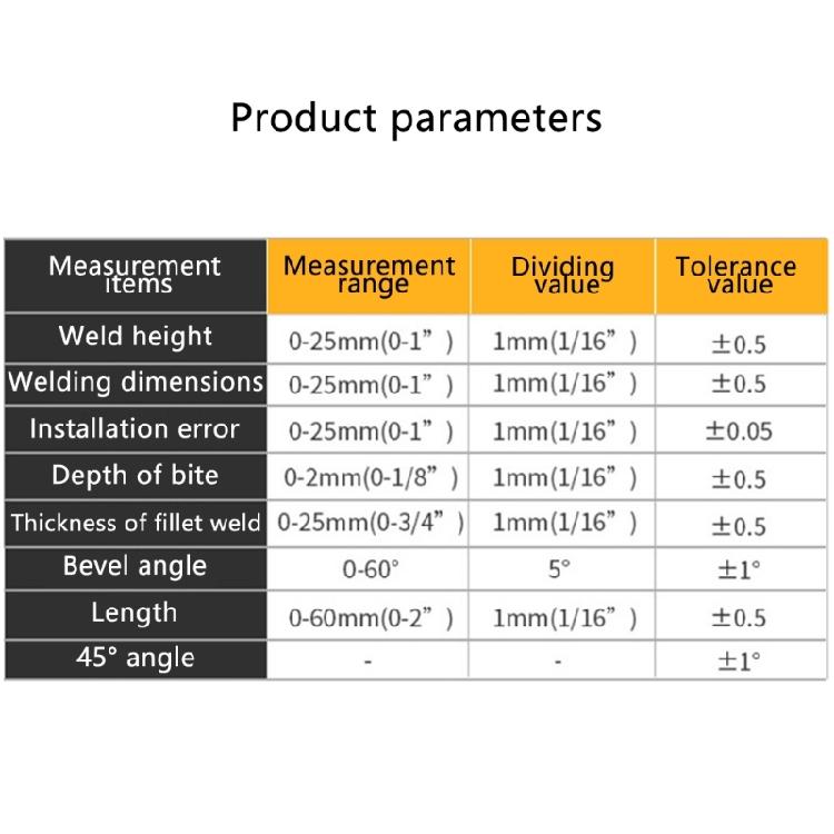 Steel Weld Gauges Welding Measurement Tool Weld Inspection Tool for Fillet Weld Leg Length & Throat Dimension Measurement