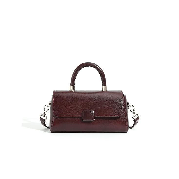 Genuine Leather Versatile Single-Shoulder Women's Bag Textured Commuter Crossbody Small Square Handbag