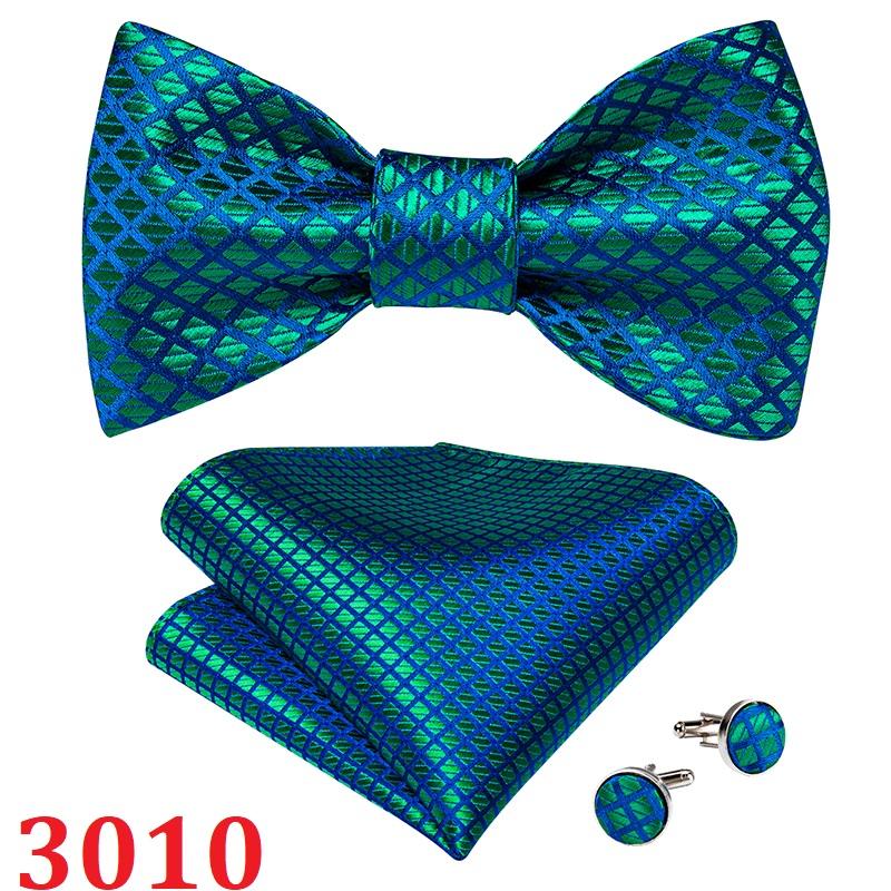 Bowtie for Men Solid Pink Bow Tie Plaid Silk Bowtie Set Handkerchief Cufflinks Checked Bows Self-Tied Tie