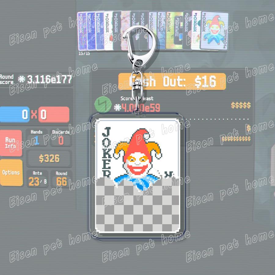 Porte-clés Jeu Vidéo Balatro pour Accessoires Sac Jeu de Poker Porte-clés Bijoux Amis Rebirth Cadeaux Gaming white