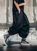 Yohji Yamamoto Heren Grote Mat Wijde Cropped Broek - Dark Warrior Yoga Stijl