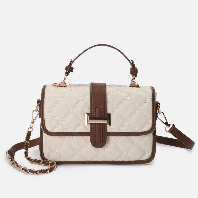 2025 Fashionable Argyle Chain Crossbody Bag - Versatile Textured Shoulder Bag for Women