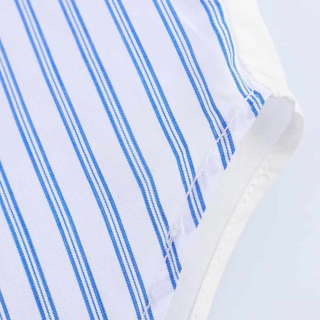 2025 Spring Women's Casual Striped Poplin Long-Sleeve Shirt