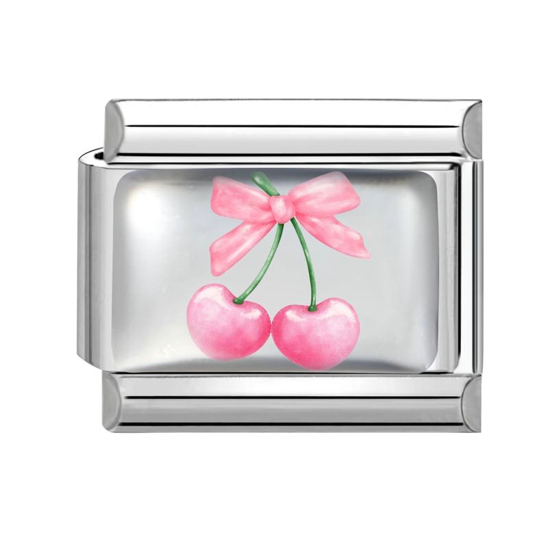 Y2K Colorful Charm Sun Leopard Heart Star Ball Fruit Flower Italian Charm Links Fit 9MM Stainless Steel Bracelet DIY Making Gift