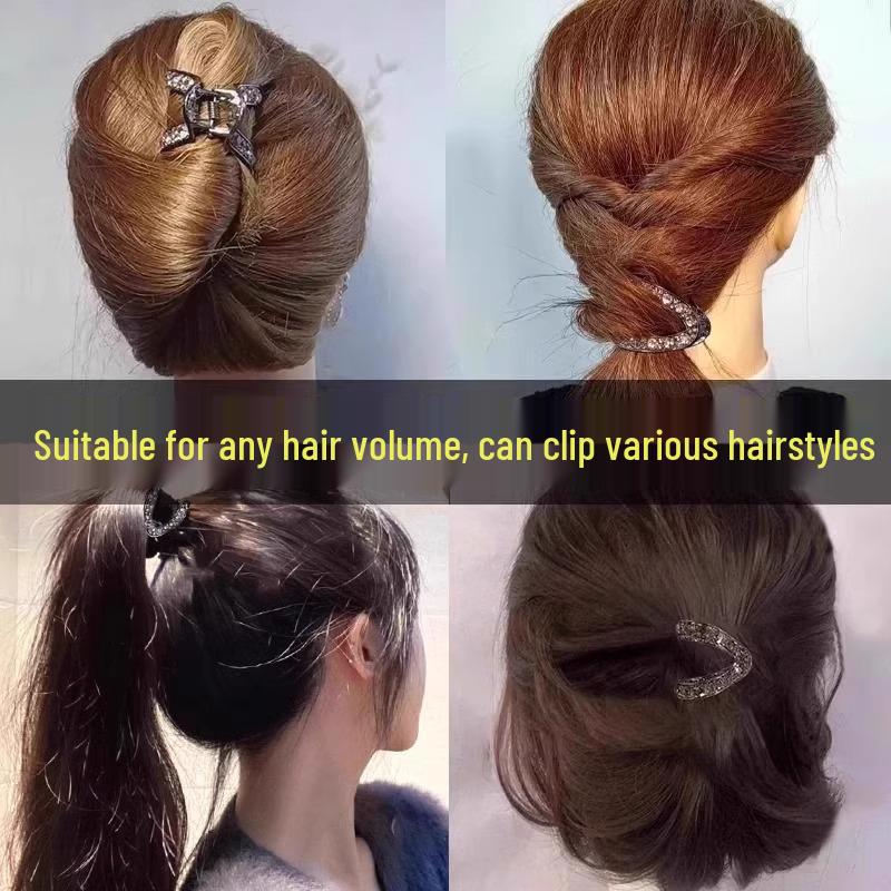 High-End V-Shaped High Ponytail Claw Clip for Bun Fixation & New Hairstyles