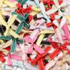 30pcs 4*5cm Polyester Satin Ribbon Bows Colourful Golden-edged Bowknots For Christmas Party DIY Clothing Headwear Gifts Decor