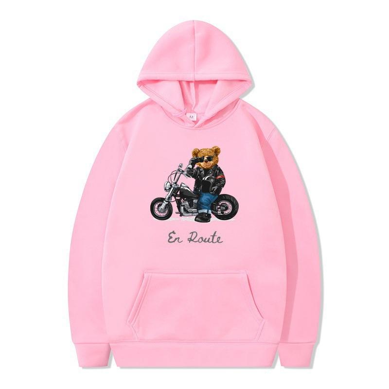 Wintersportwagen Reiches Bärenmuster Bedruckte Hoodies Modische Lässige Sportliche Langärmelige Herren- und Damen-Unisex-Kapuzensweatshirts