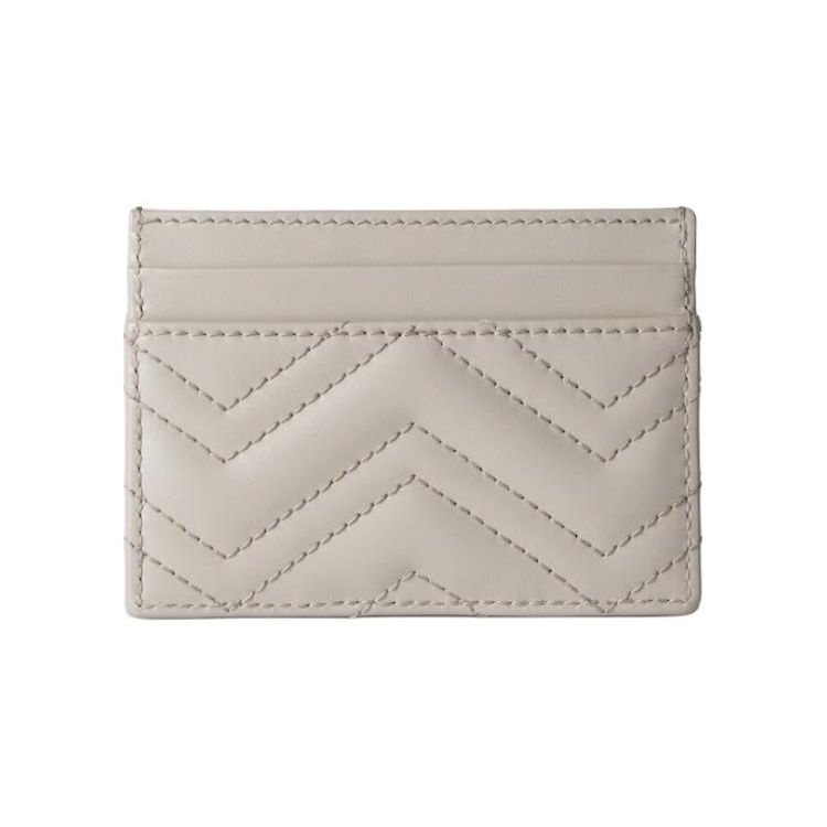 Gucci GG Marmont Gold Logo Leather Card Holder Women Accessories Light-Beige 443127-DTDHT-1712