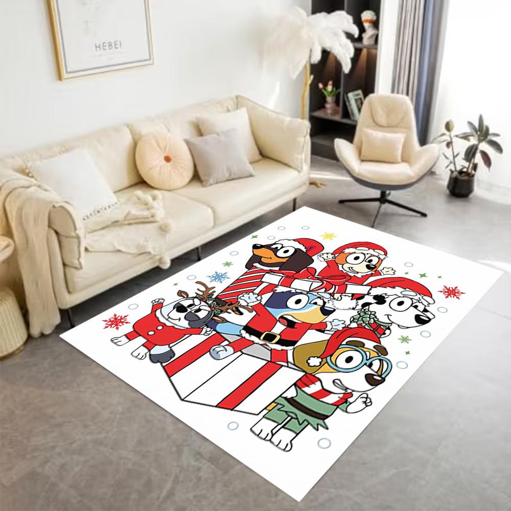 Bluey Friends Adventure Carpet Suitable for Balcony Bedrooms Living Rooms Kitchen Antislip Carpet Anime Office Decor Perfect Gift for Women/Men