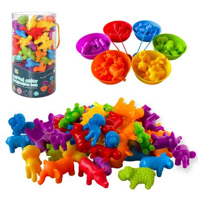 Kids Rainbow Matching Game Animal Cognition Rainbow Color Sort Fine Motor Training Montessori Sensory Education Puzzle Toy Gifts