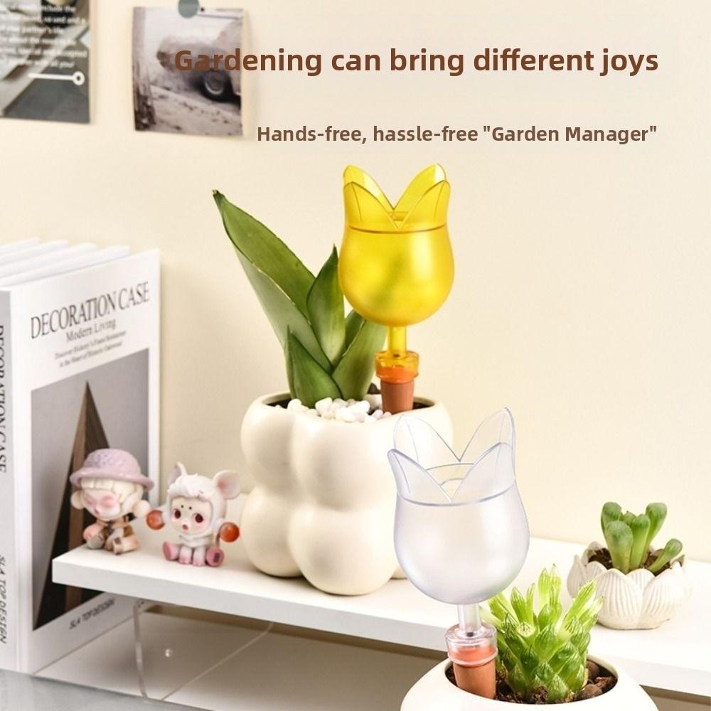Clear Plant Automatic Watering System Balls Tulip Shape Self Watering Globes Plant Waterer