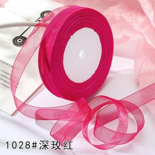 15mm 50yards/roll organza ribbons gift wedding Party Christmas decoration wrapping lace Handmade DIY Fabric White chiffon Ribbon