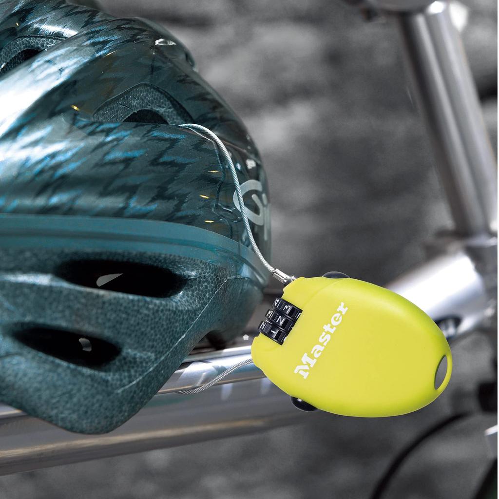 Master Lock Wire Lock Dial PIN Setting Retract Bicycle Lock