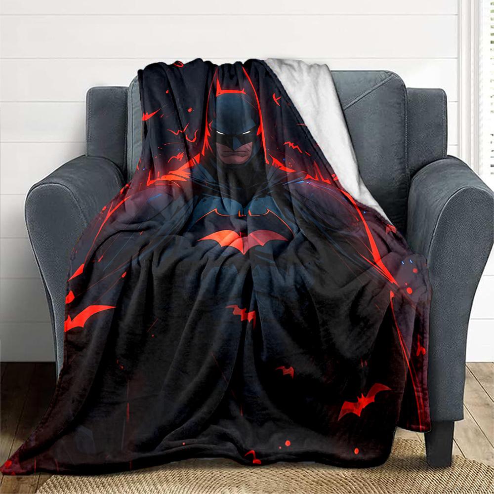 1pc Batman Flannel Throw Blanket - HD Printed Lightweight Soft Warm All-Season Blanket for Sofa, Bed, Travel, Camping 140