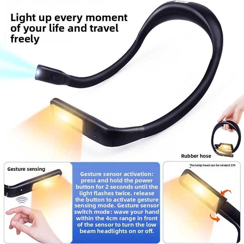 Perfect Flexible LED Bedside Reading Light-Water-Resistant USB Rechargeable Hanging Lamp for Night Reading