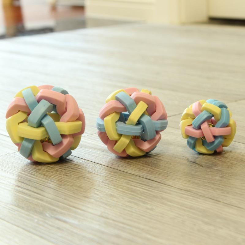 dog toys Bite-resistant multicolored elastic ball dog toys for aggressive chewers pet products produtos para cachorro puppy toys (as the picture,small)