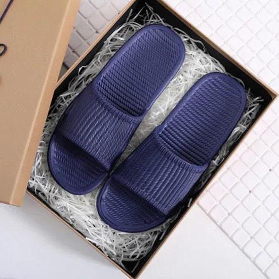 Women's Slippers Summer Indoor Bathroom Slippers Anti-Slip Home Slippers Couples Solid Color Large Size Flat Slippers