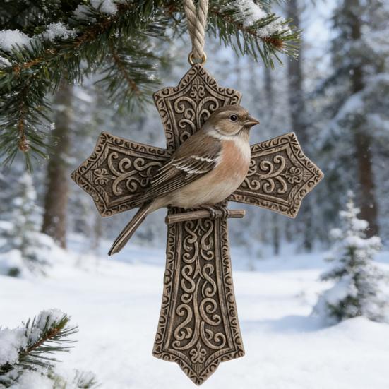 Bird Christmas Ornament Christian Symbol Hanging Decoration Bird And Faith Token Ornament for Xmas Tree