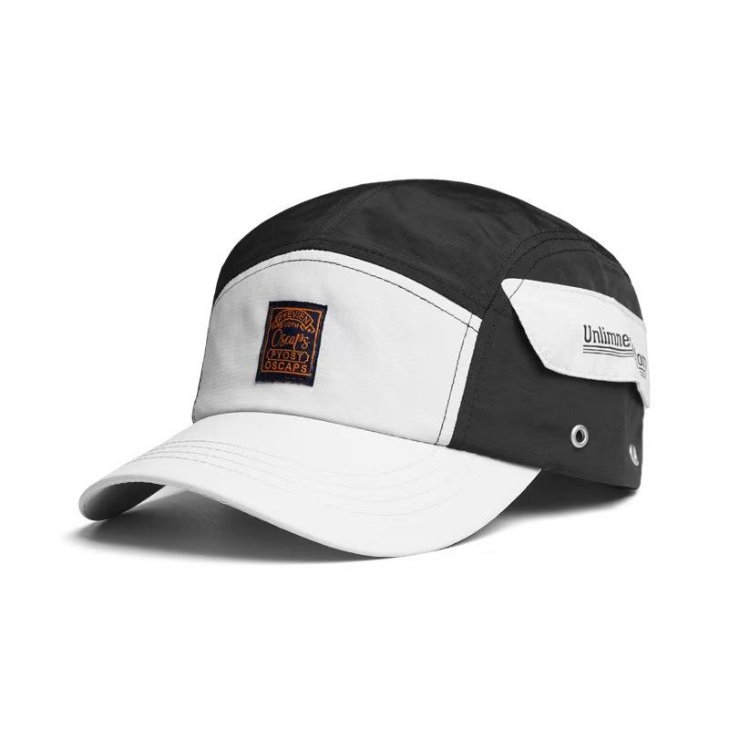 

Кепка-пятиклинка в американском стиле, подходящая по цвету, для занятий спортом на открытом воздухе, солнцезащитная шляпа с плоскими полями, легкая и быстросохнущая бейсболка контрастного цвета M（56-58cm） чёрный