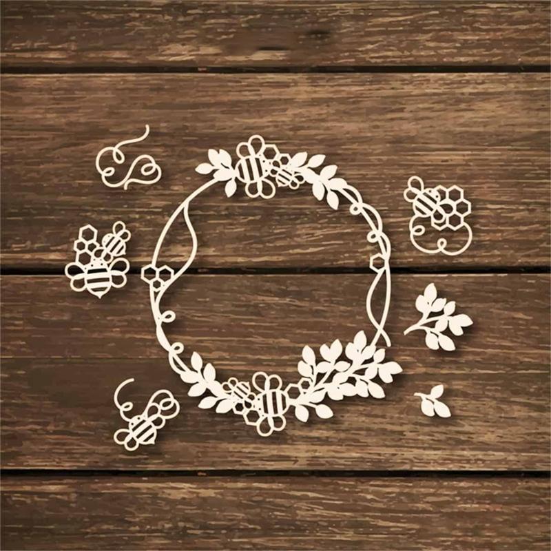 Flower Wreath Cutting Dies for Card Making Scrapbooking Carbon Steel Die Cut Templates Decorative Embossing Paper Dies