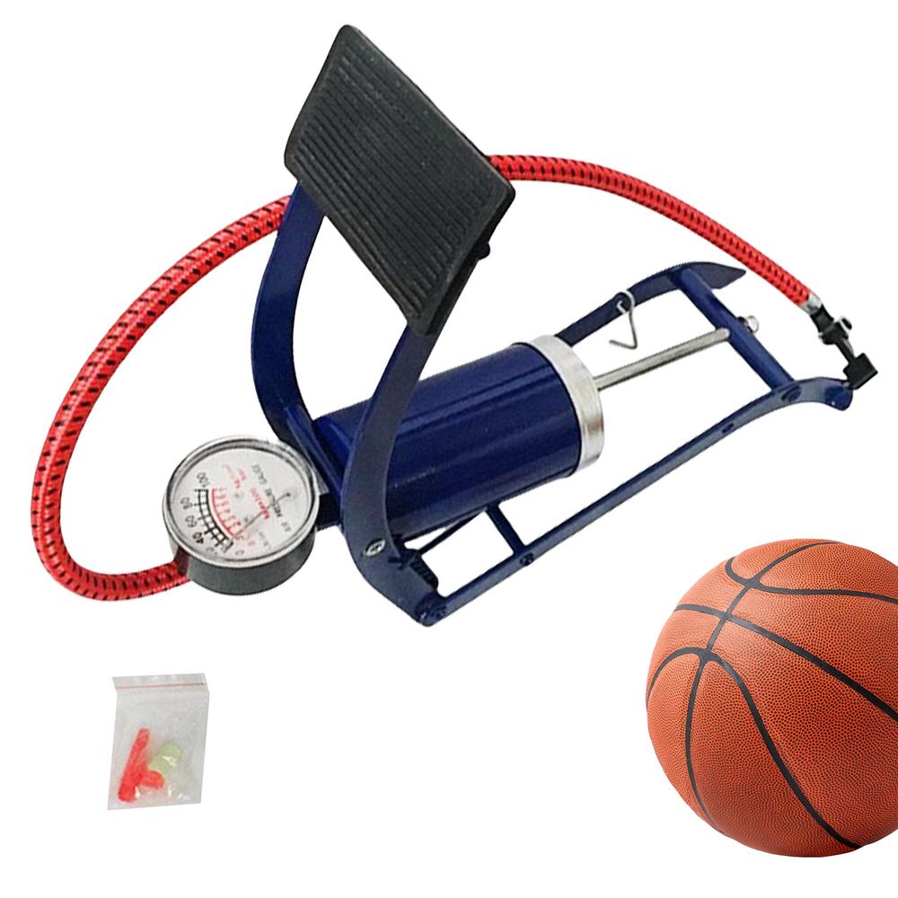 Pompka nożna Pompka do piłek Inflator Z manometrem Pompka przenośna Pompka do opon Pompka powietrza Do piłek sportowych Opon samochodowych Motocyklowych Rowerowych